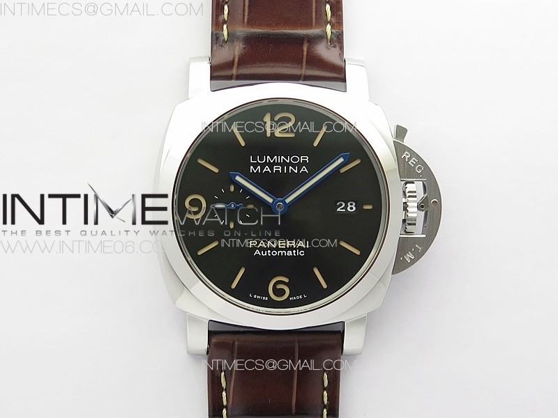 MARINA14 PRE ORDER PAM1116 SS VSF 11 BEST EDITION GREEN DIAL ON BROWN LEATHER STRAP P.9010 SUPER CLONE