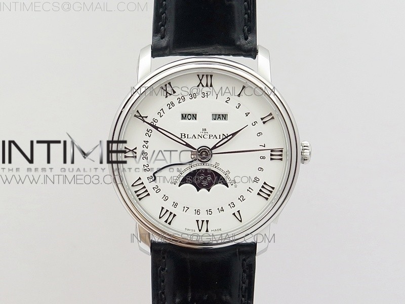 Villeret 6654 SS Complicated Function OMF V2 11 Best Edition White Dial on Black Leather Strap A6654