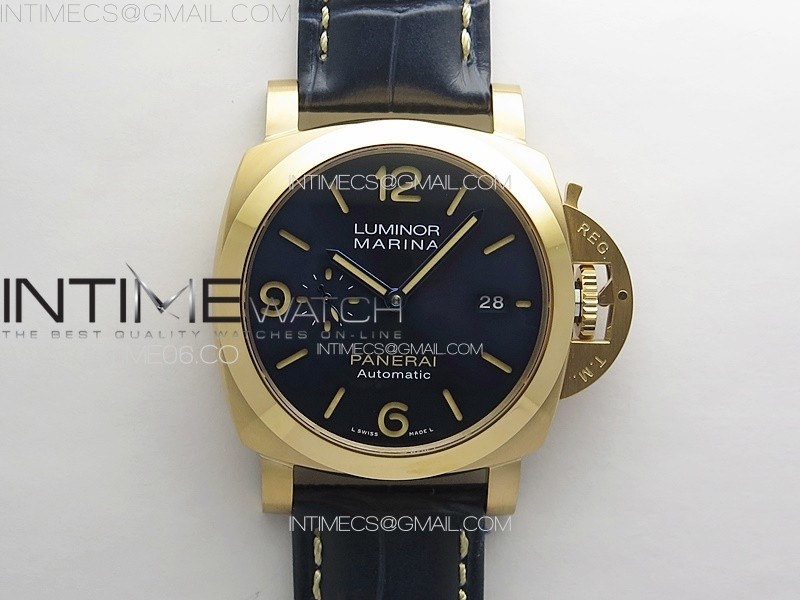 MARINA10 PAM1112 RG TTF 11 BEST EDITION ON BLUE LEATHER STRAP P9010