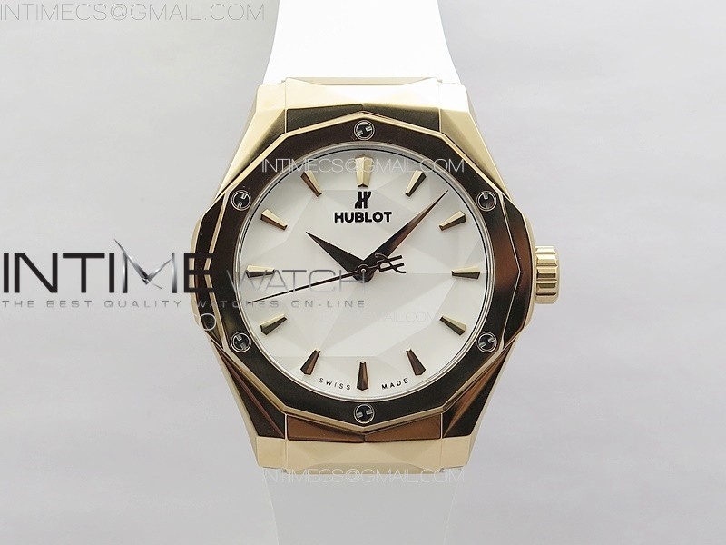 CLASSIC FUSION ORLINSKI RG APSF 11 BEST EDTION WHITE FACETED DIAL ON WHITE RUBBER STRAP A2892