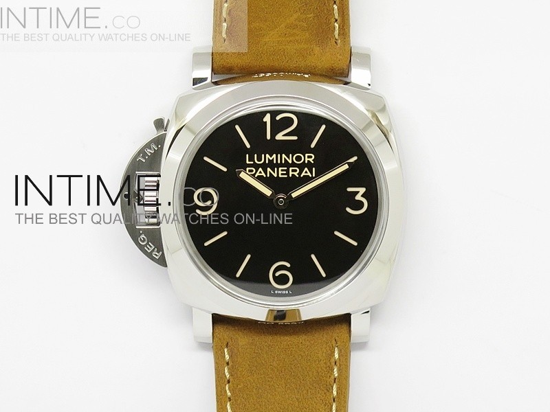 PANERAI 1950 3 DAYS2 PAM 557 O BLACK DIAL ON BROWN ASSO STRAP P.3000 SUPER CLONE