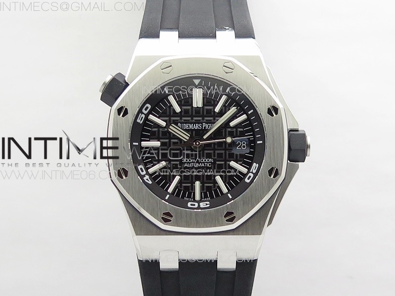 Royal Oak Offshore Diver 15710 APSF 11 Best Edition Black Dial on Black Rubber Strap V2 A3120 Super Clone V3