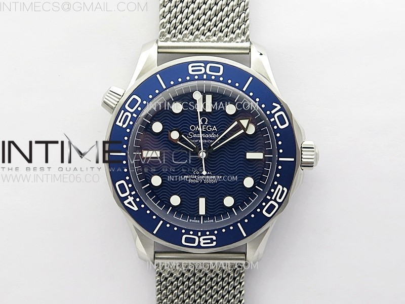 Seamaster 300M No Time to Die 007 SS VSF 11 Best Edition Blue Dial on SS Mesh Bracelet A8806