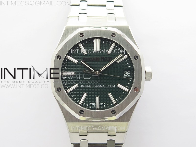 Royal Oak 41mm 15510 50th Anniversary SS APSF 11 Best Edition Green Dial on SS Bracelet SA4302 Super Clone