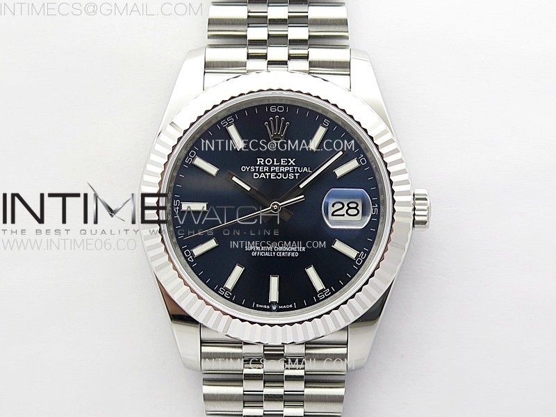 DateJust 41mm 126334 904 SS ARF 11 Best Edition Blue Dial Sticks Markers on Jubilee Bracelet SH3235