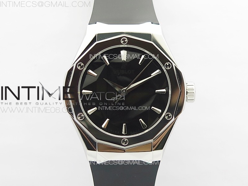 Classic Fusion Orlinski SS APSF 1:1 Best Edtion Black Faceted Dial on Black Rubber Strap A2892