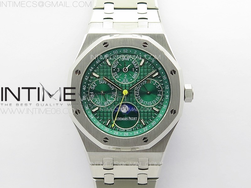 Royal Oak 41mm Complicated 26574 SS APSF 11 Best Edition Green Dial on SS Bracelet A5134 (CHS) V2