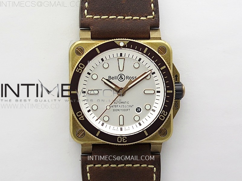 BR 03-92 Diver Ceramic Bezel Bronze B12 11 Best Edition Green Dial on Brown Leather Strap MIYOTA 9015 (Free Rubber Strap)