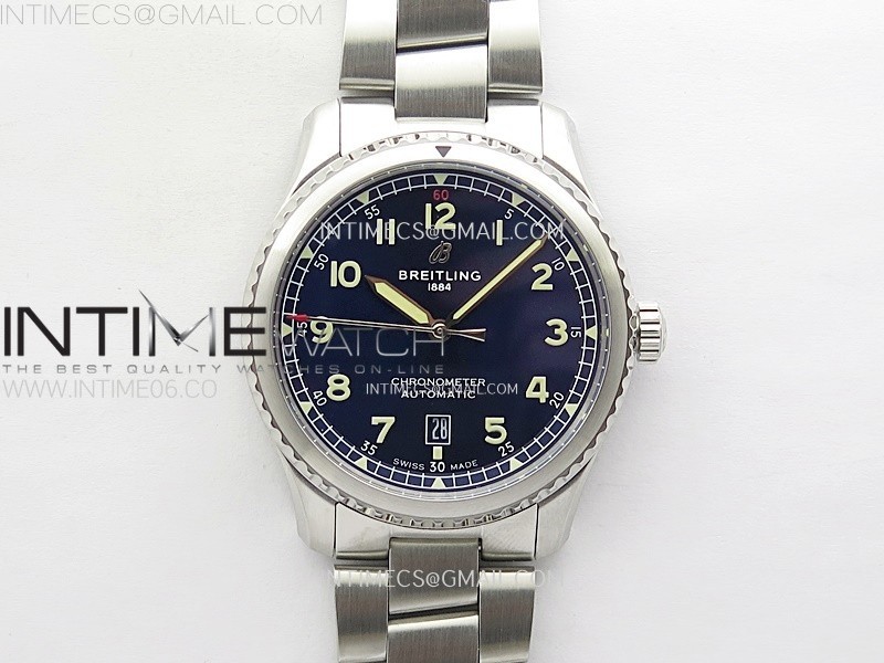 NAVITIMER8 A17314 SS TF 11 BEST EDITION BLUE DIAL ON SS BRACELET A2824