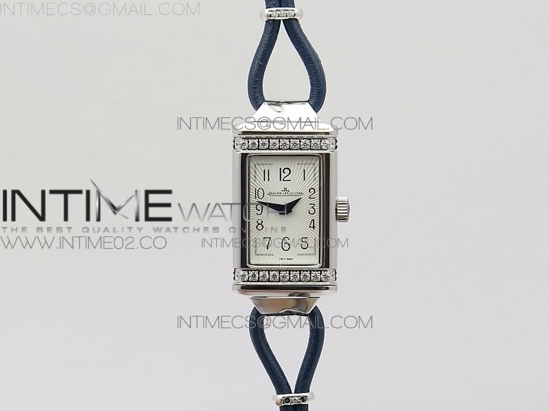 REVERSO ULTRA THIN DUOFACE SS SWF WHITE DIAL ON LINE BLUE LEATHER STRAP RONDA QUARTZ