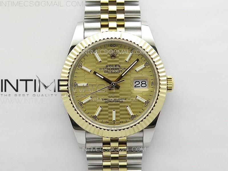 DateJust 41 126334 SSYG GMF 11 Best Edition Gold Fluted Dial on SSYG Jubilee Bracelet