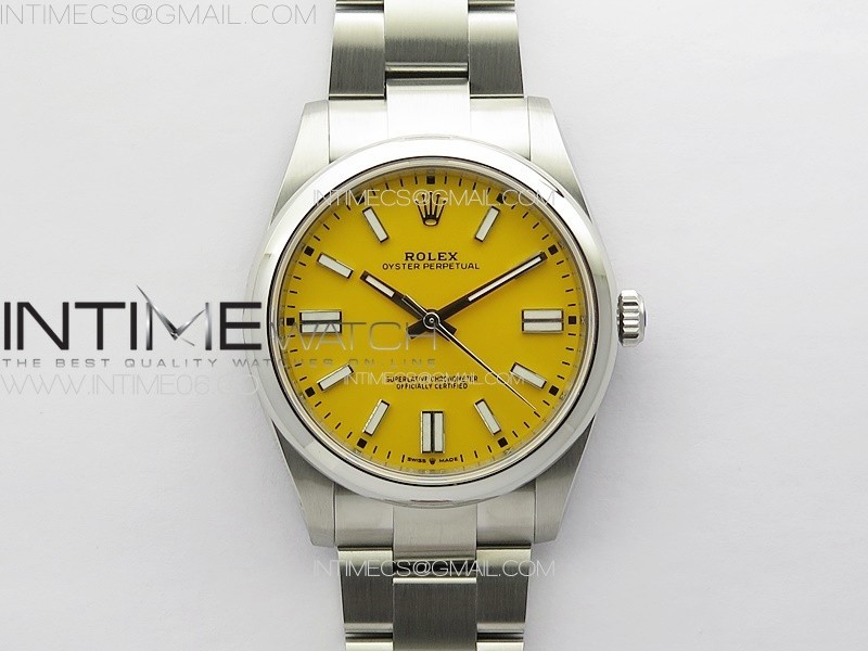 Oyster Perpetual 41mm 124300 SS APSF 11 Best Edition Yellow Dial on SS Bracelet A2824