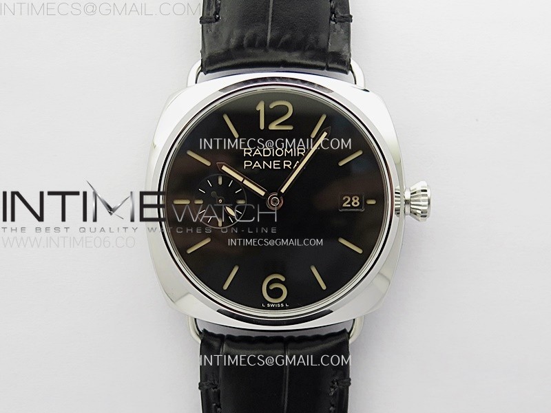 RADIOMIR PAM 1294 Y 40MM SS VSF 11 BEST EDITION BLACK DIAL ON BLACK LEATHER STRAP ASIAN P900