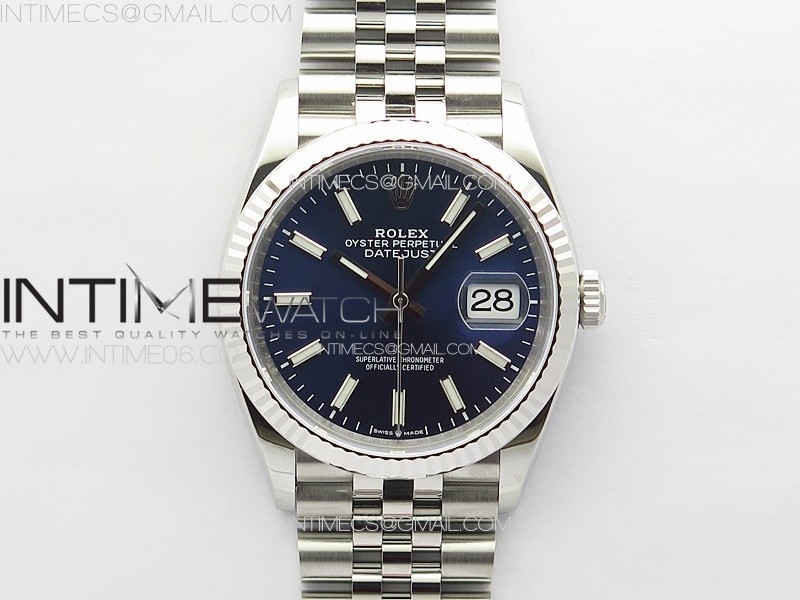 DateJust 36 SS 126234 VSF 11 Best Edition 904L Steel Blue Dial on Jubilee Bracelet VS3235