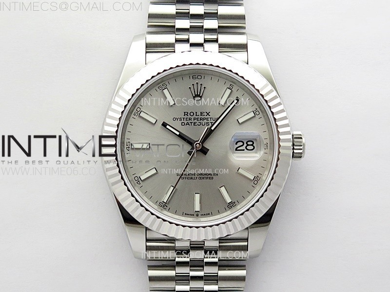 DateJust 41mm 126334 904 SS ARF 11 Best Edition Silver Dial Sticks Markers on Jubilee Bracelet SH3235