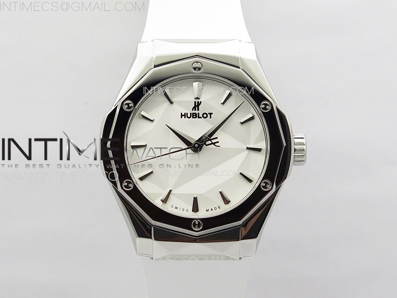 CLASSIC FUSION ORLINSKI SS APSF 11 BEST EDTION WHITE FACETED DIAL ON WHITE RUBBER STRAP A2892