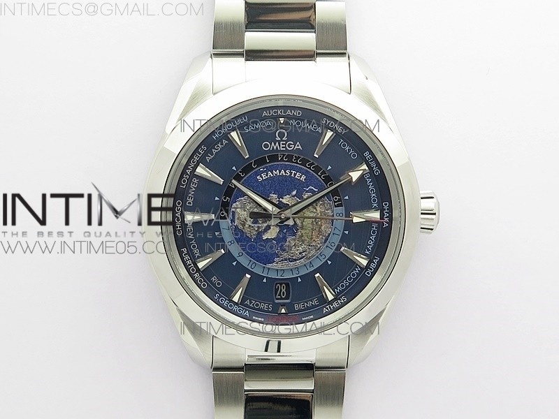 AQUA TERRA 150M 43MM 24 VSF 11 BEST EDITION BLUE DIAL ON SS BRACELET A8938 SUPER CLONE