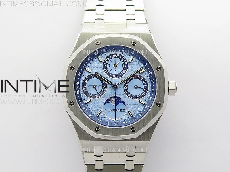 Royal Oak 41mm Complicated 26574 SS APSF 11 Best Edition Ice blue Dial on SS Bracelet A5134 (CHS) V2