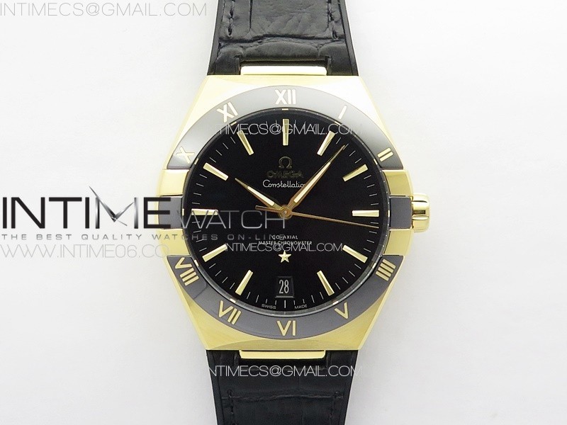 Constellation 41mm YGBlack Ceramic Bezel VSF 11 Best Edition Black Dial on Black Gummy Strap A8900