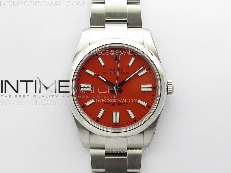 Oyster Perpetual 41mm 124300 SS APSF 11 Best Edition Red Dial on SS Bracelet A2824