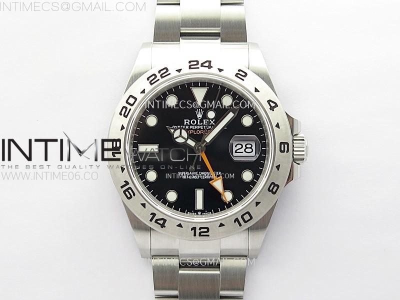 Explorer II 42mm 226570 Black 904L SS V2 GMF 11 Best Edition Black Dial on Bracelet Super Clone SH3285 (Correct Hand Stack)