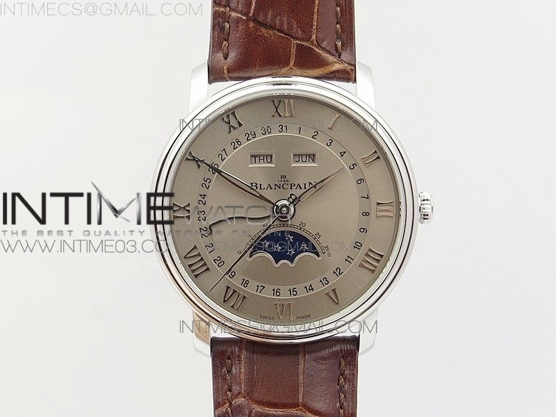 Villeret 6654 SS Complicated Function OMF V2 11 Best Edition Gray Dial on Brown Leather Strap A6654