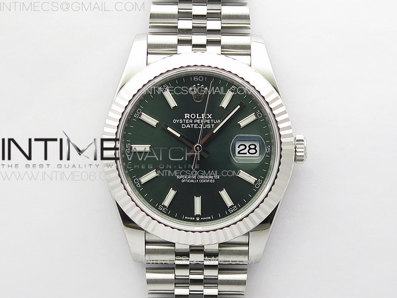 DateJust 41 126334 904L SS VSF 11 Best Edition Green Dial on Jubilee Bracelet VS3235