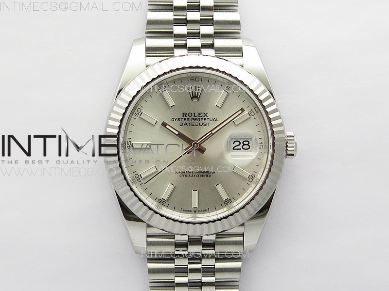 DateJust 41 126334 Clean 11 Best Edition 904L Steel Silver Stick Dial on Jubilee Bracelet VR3235