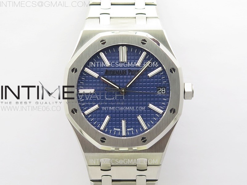 Royal Oak 41mm 15510 50th Anniversary SS APSF 11 Best Edition Blue Dial on SS Bracelet SA4302 Super Clone