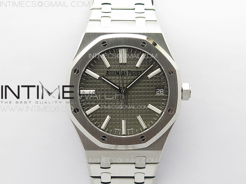 Royal Oak 41mm 15510 50th SS ZF 11 Best Edition Gray Textured Dial on SS Bracelet A4302