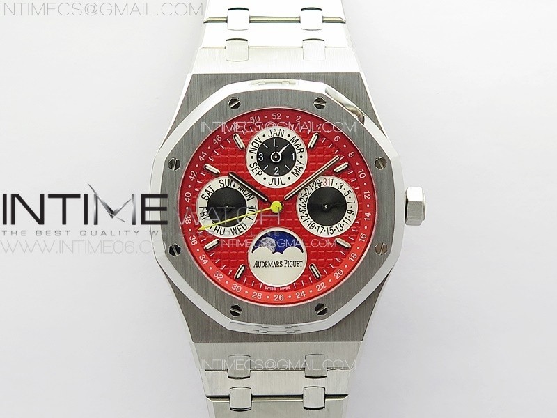 Royal Oak 41mm Complicated 26574 SS APSF 11 Best Edition Red Dial on SS Bracelet A5134 (CHS) V2