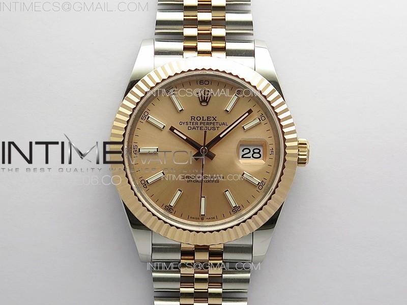 DateJust 41 126331 904L SSRG GMF 11 Best Edition Champagne Gold Dial On Jubilee Bracelet VR3235