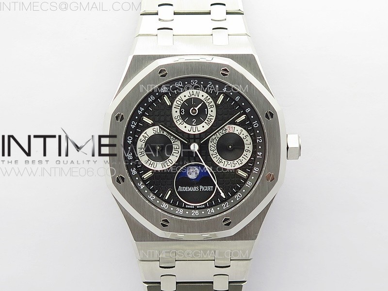 Royal Oak 41mm Complicated 26574 SS APSF11 Best Edition BlackSilver Dial on SS Bracelet A5134