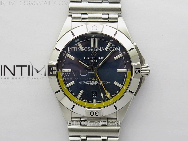 CHRONOMAT 40MM GMT SS TWSF 11 BEST EDITION BLUEYELLOW DIAL ON SS BRACELET A2836