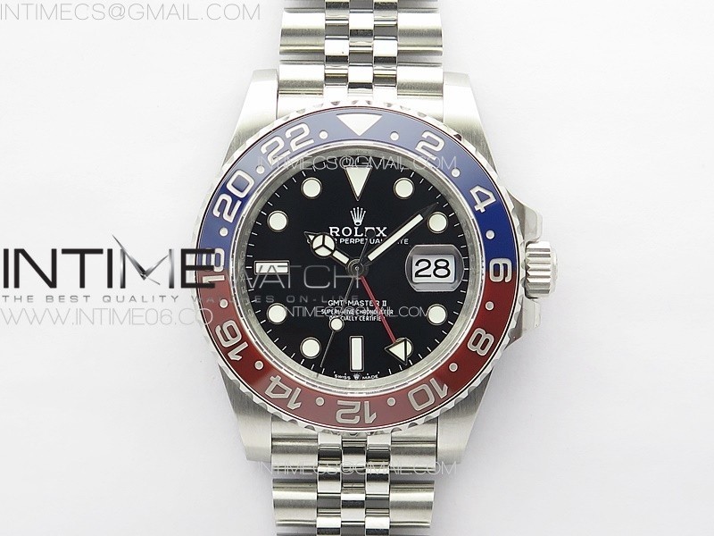 GMT-Master II 126710 RedBlue Ceramic Bezel 904L SS GMF 11 Best Edition Black Dial on 904L Jubilee Bracelet VR3285 V5