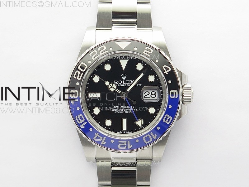 GMT-Master II 126710 BlackBlue Ceramic Bezel 904L SS GMF 11 Best Edition Black Dial on 904L Oyster Bracelet VR3285 V5