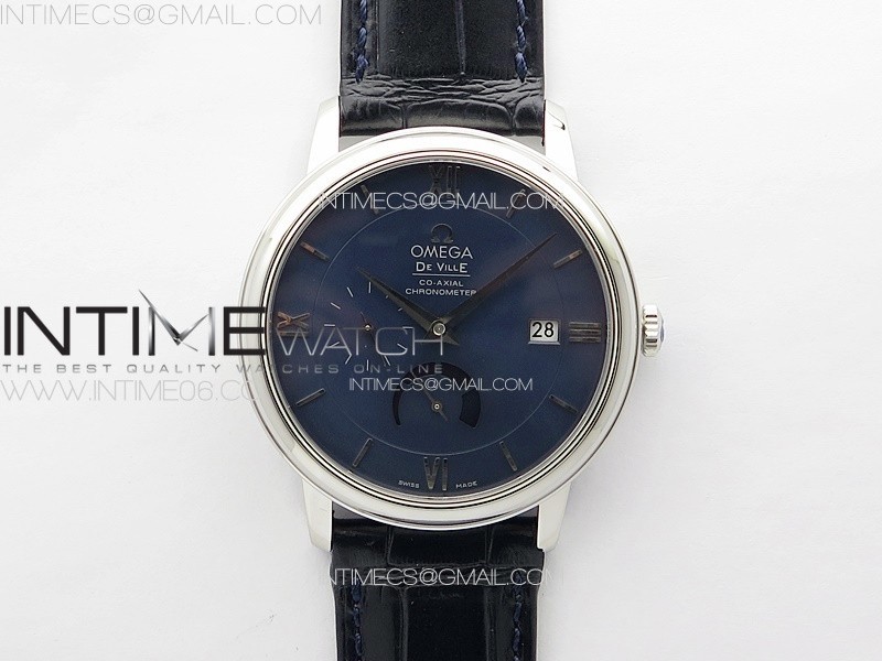 De Ville Prestige Real PR SS ZF 1:1 Best Edition Blue Dial on Blue Leather Strap MIYOTA 9015