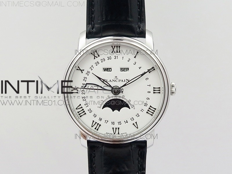 Villeret 6654 SS Complicated Function OMF 11 Best Edition White Dial on Leather Strap A6654