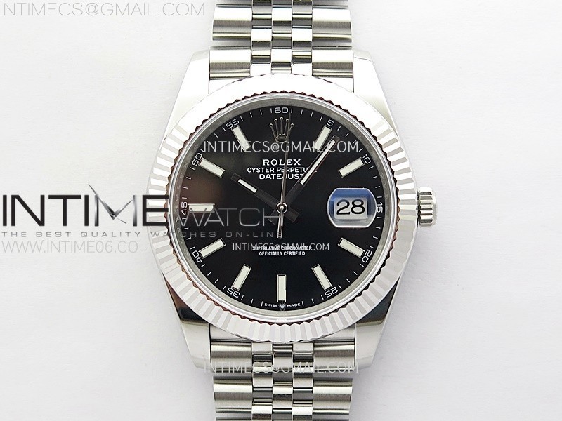 DateJust 41mm 126334 904 SS ARF 11 Best Edition Black Dial Sticks Markers on Jubilee Bracelet SH3235