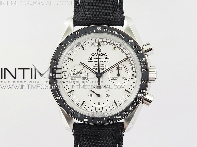 Speedmaster SS Snoopy OMF Best Edition White Dial on Nylon Strap Manual Winding Chrono Movement