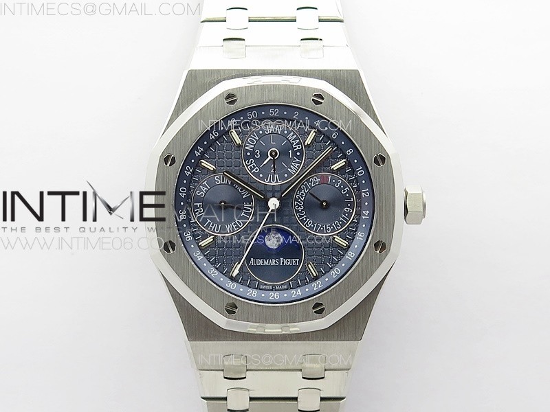 Royal Oak 41mm Perpetual Calendar 26574 SS APSF 1:1 Best Edition Blue Dial on SS Bracelet A5134 (CHS)