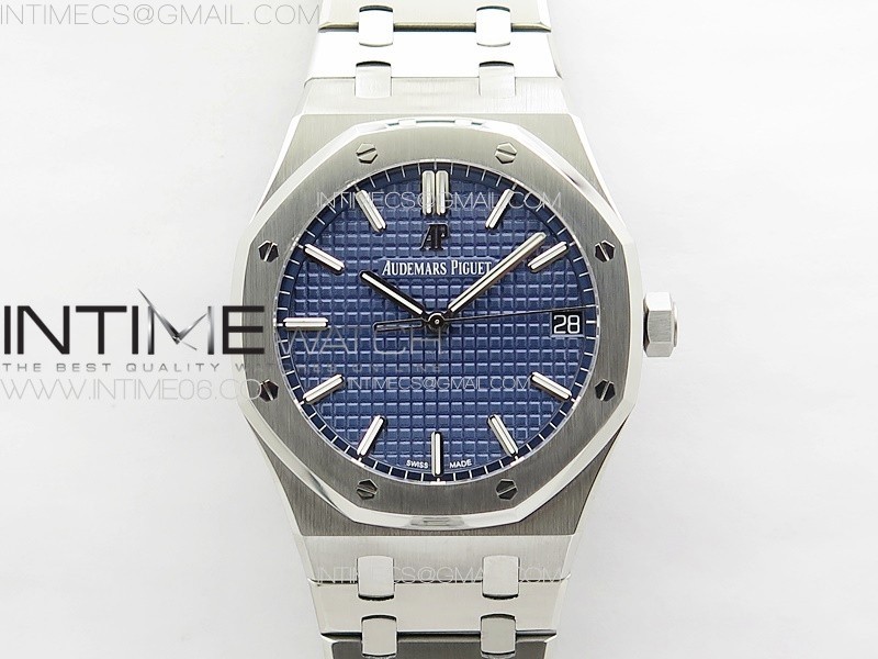 Pre Order Royal Oak 41mm 15500 SS APSF 11 Best Edition Blue Textured Dial on SS Bracelet A4302 Super Clone