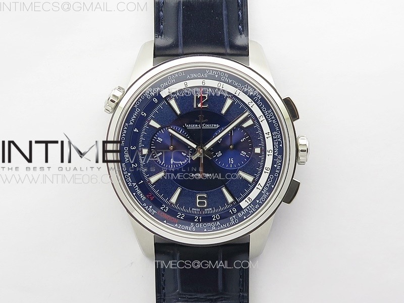 POLARIS CHRONO SS HKF BEST EDITION BLUE DIAL ON BLUE LEATHER STRAP A752A