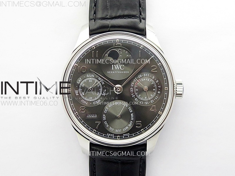 Portuguese IW503301 Real PR SS APSF 11 Best Edition Gray Dial On Black Leather Strap A52010