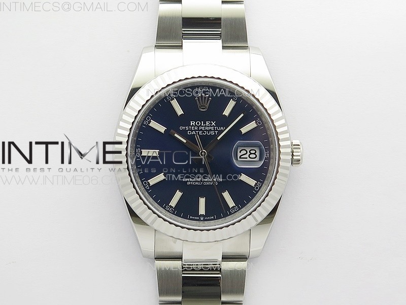 DateJust 41 126334 Clean 11 Best Edition 904L Steel Blue Stick Dial on Oyster Bracelet VR3235