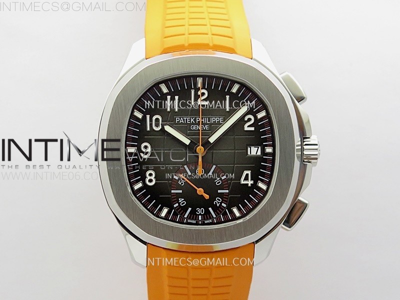 AQUANAUT 5968 SS YLF BEST EDITION GRAY DIAL ON ORANGE RUBBER STRAP A520