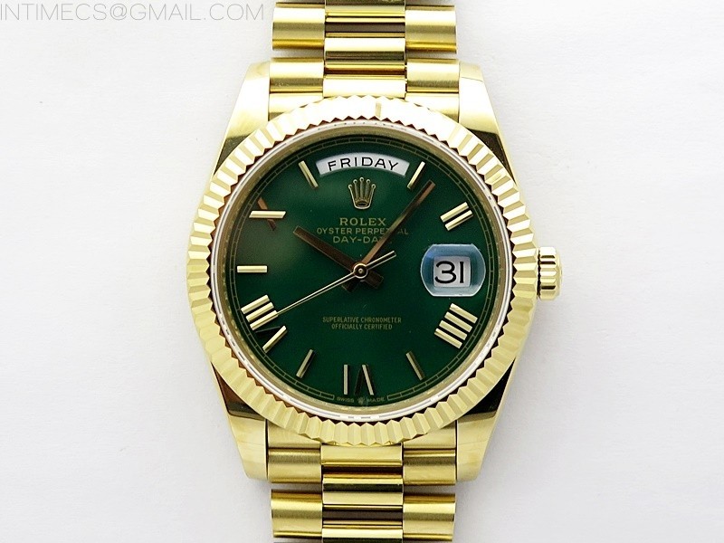 Day Date 40mm 228238 Gain Weight YGtungsten APSF 11 Best Edition Green Dial Roman Markers on YG President Bracelet A2836