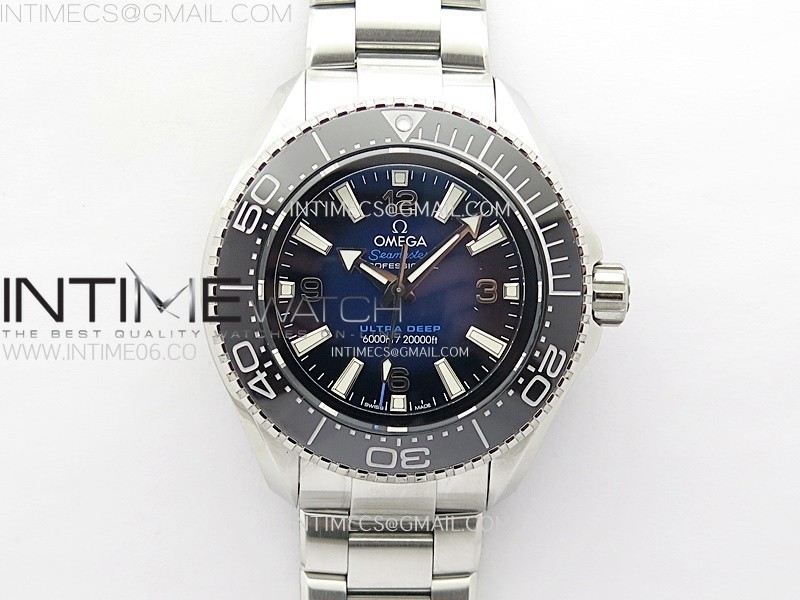 Seamaster 6000M Ultra Deep SS TF 11 Best Edition Blue Dial Blue Ceramic Bezel on SS Bracelet A2824